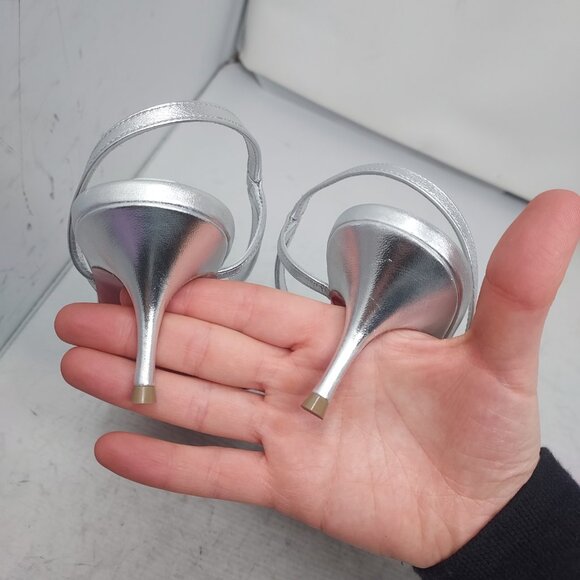 CHRISTIAN LOUBOUTIN Rosalie Strass Silver Strappy Heel Sandal - Picture 11 of 12